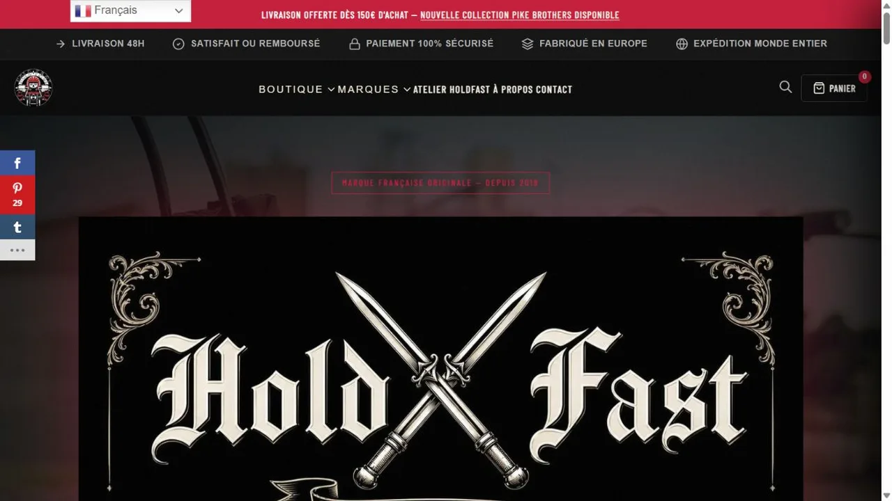 Aperçu du site holdfast.fr